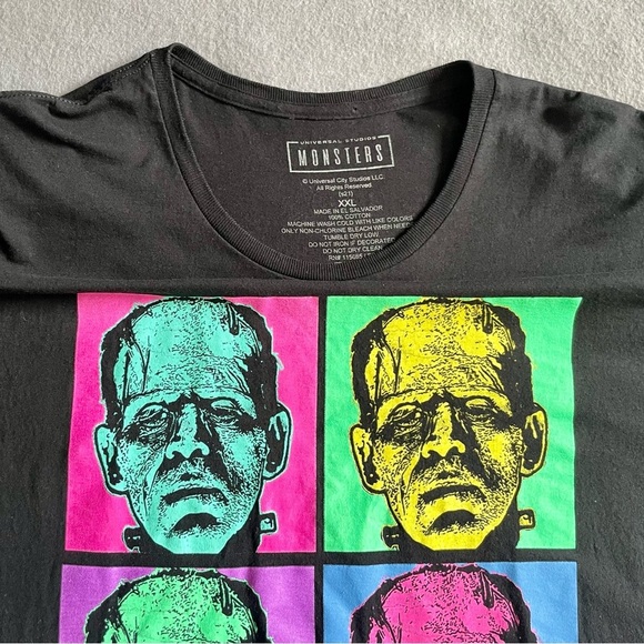 Universal Studios Monsters Frankenstein Men’s T-Shirt Black Size XXL - Picture 2 of 6